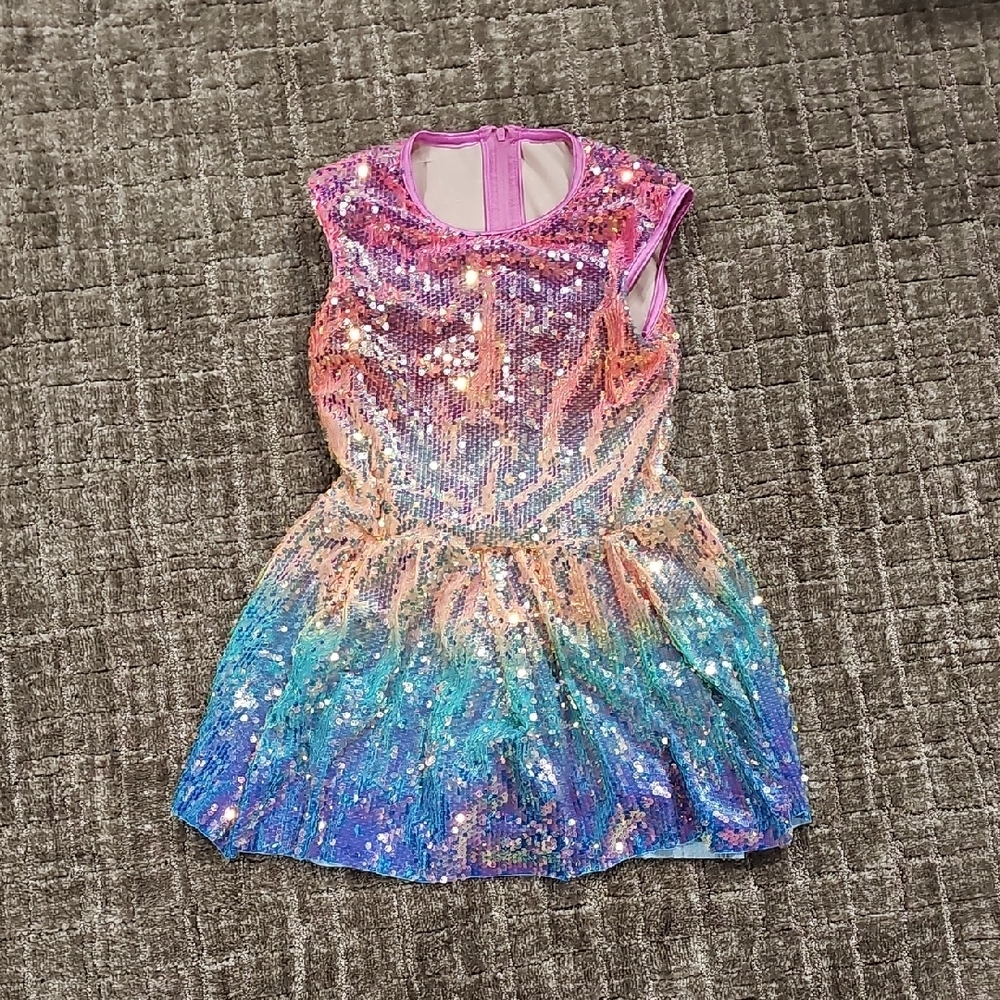 Weissman Pink and Blue Sequin Kids Dance Costume